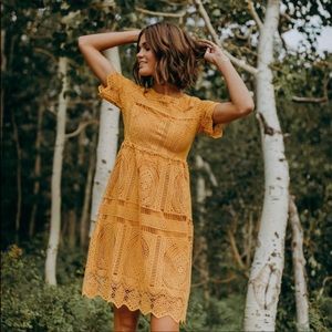 Dark Yellow Lace Dress